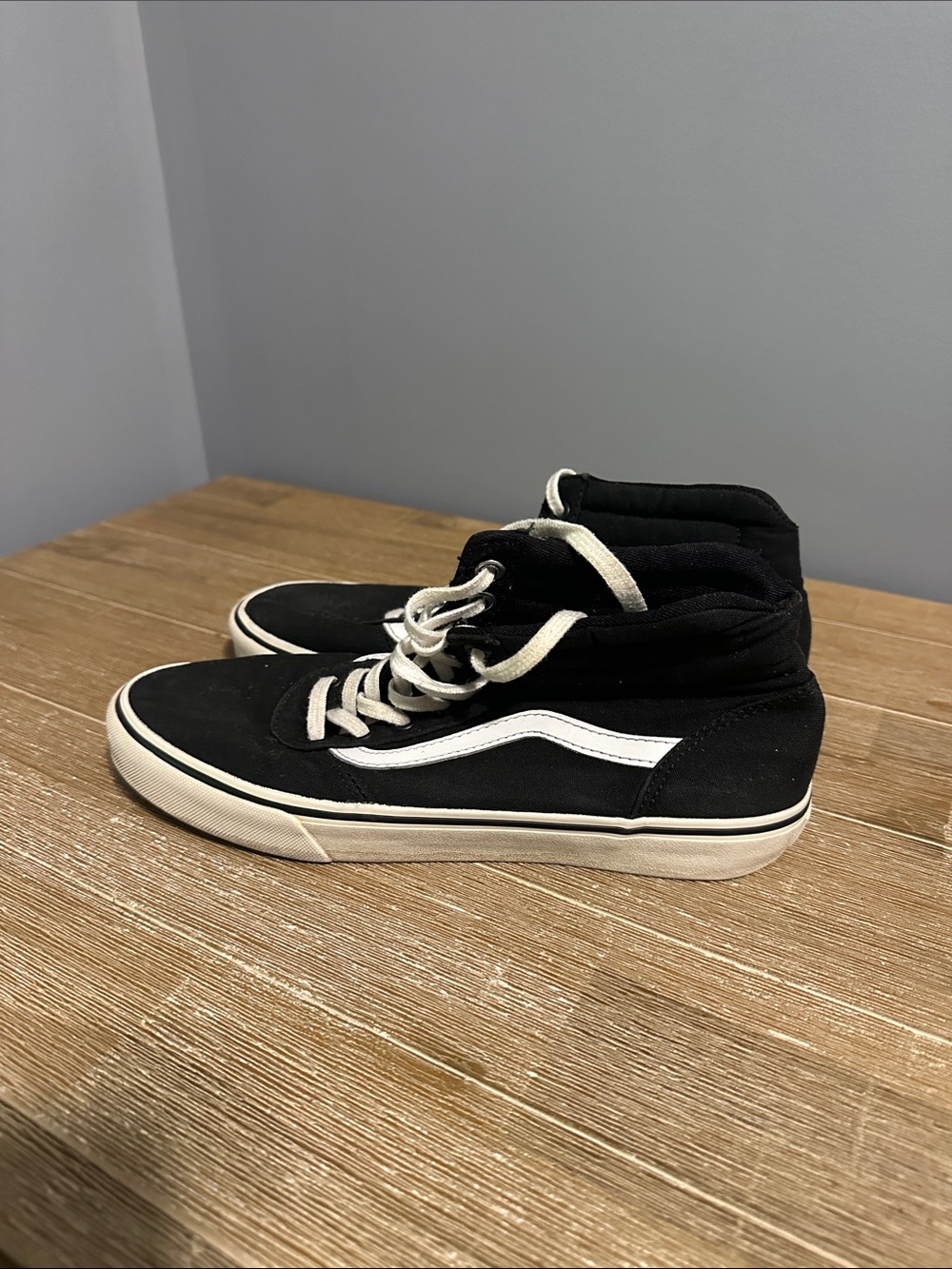 Vans Black and White High-Top Sneakers